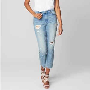 BLANK NYC Madison High Rise Crop with Pearls